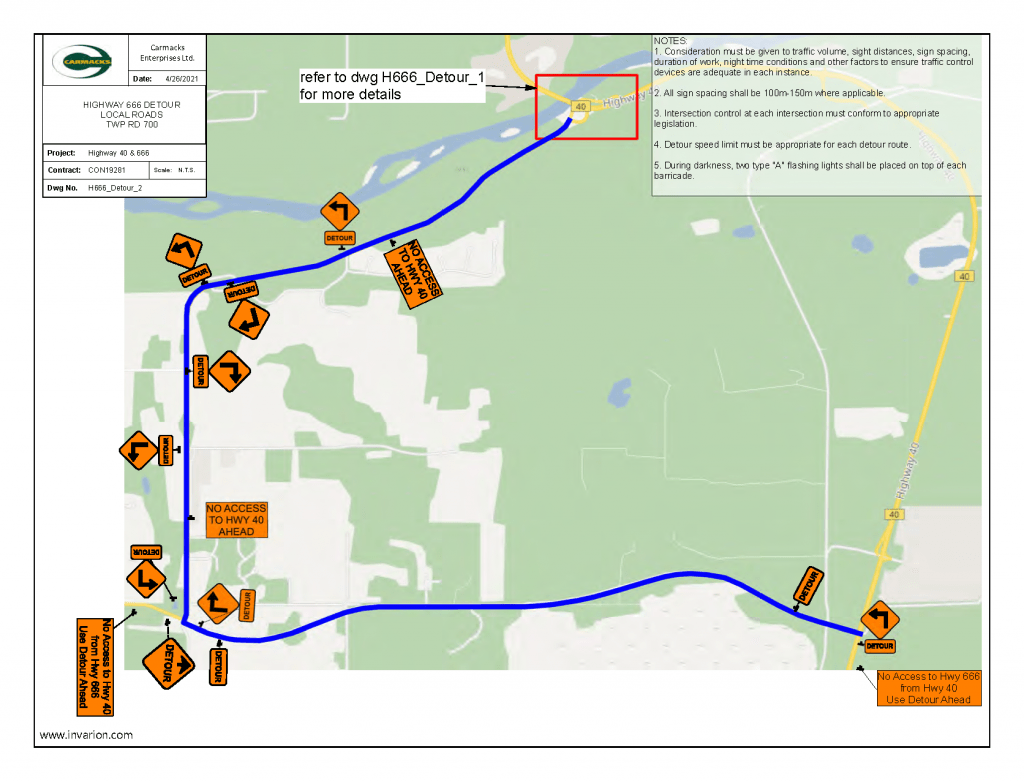 Highway 40 Road Construction Traffic Delays Municipal District Of   H666 Detour Page 2 1024x781 