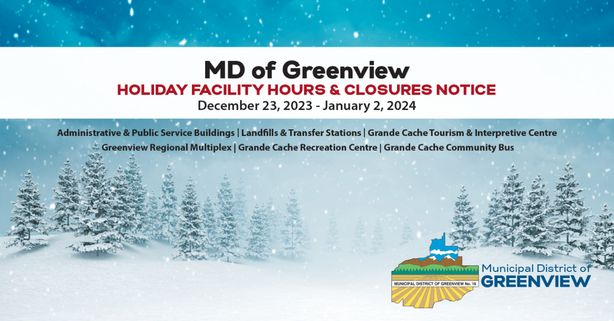 Greenview Facility Holiday Closures & Hours Notice (December 23, 2023