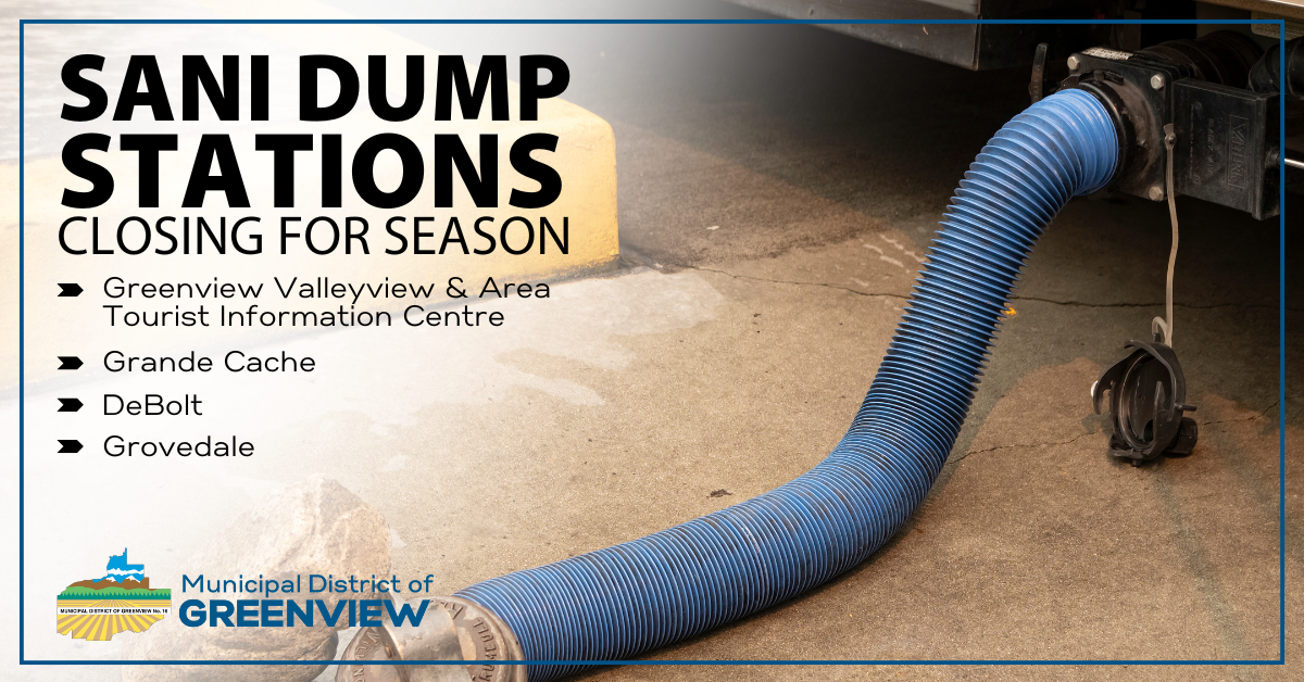 Greenview Sani Dump Stations Closing for Season