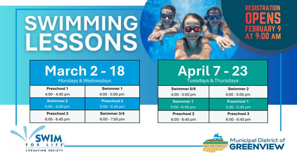 Swimming Lessons - March April TV Graphic Swimming Lessons March April TV Graphic